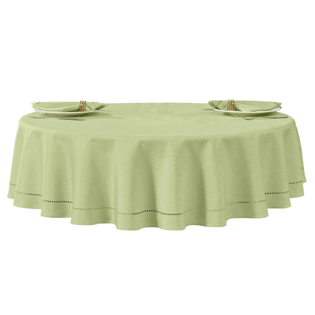 Flaxen 52x70 Rectangle Polyester Linen Farmhouse Tablecloth