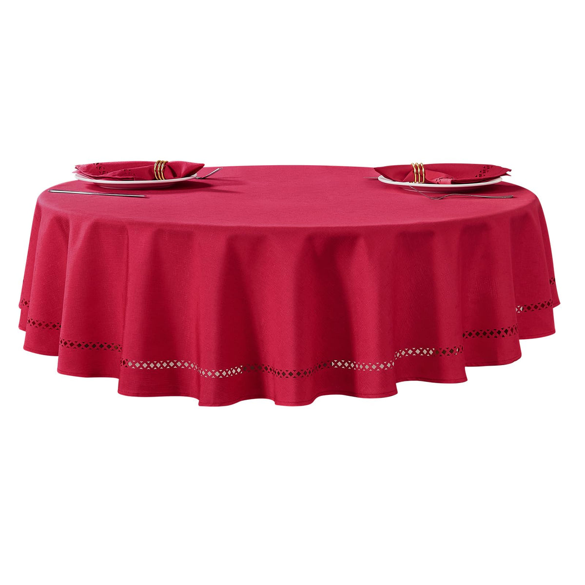 Flaxen 52x70 Rectangle Polyester Linen Farmhouse Tablecloth