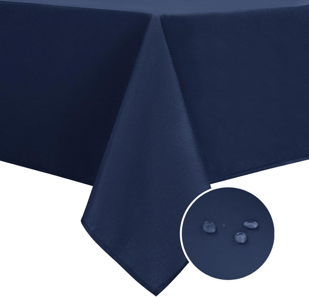 DWCN Rectangle Tablecloth - 60 x 84 Inch - Waterproof Stain and Wrinkle Resistant Washable Table Cloth, Decorative Fabric Table Cover for Kitchen Dining Room Party and Outdoor Use, Black
