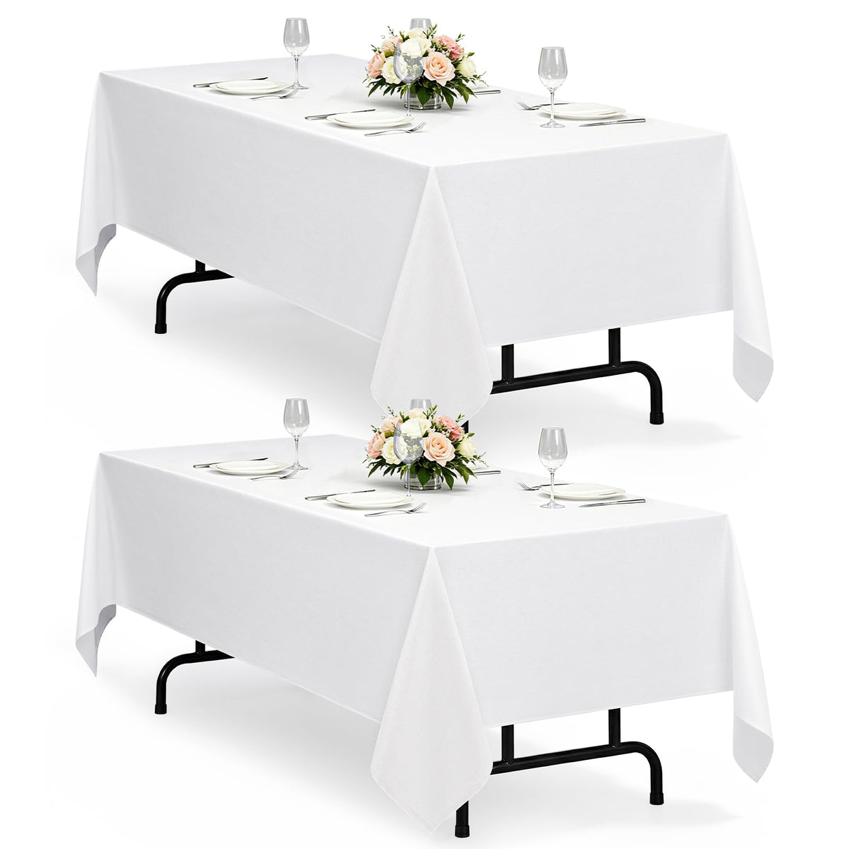 Decorelia Waterproof Round Tablecloth for Round Dining Table, Decorative Rustic Soft Wipeable Table Cloths Cover Indoor Outdoor Use for Holiday,Wedding, Kitchen (70 Inch,Round (4-6 Seats),Beige)