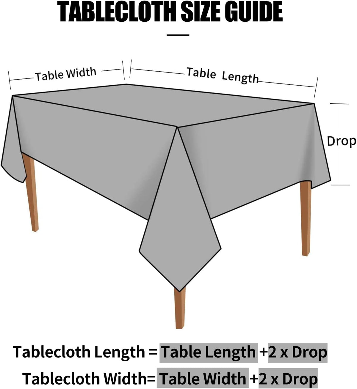 Smiry Rectangle Waterproof Heavy Duty Vinyl Tablecloths, 52 x 70 Inch