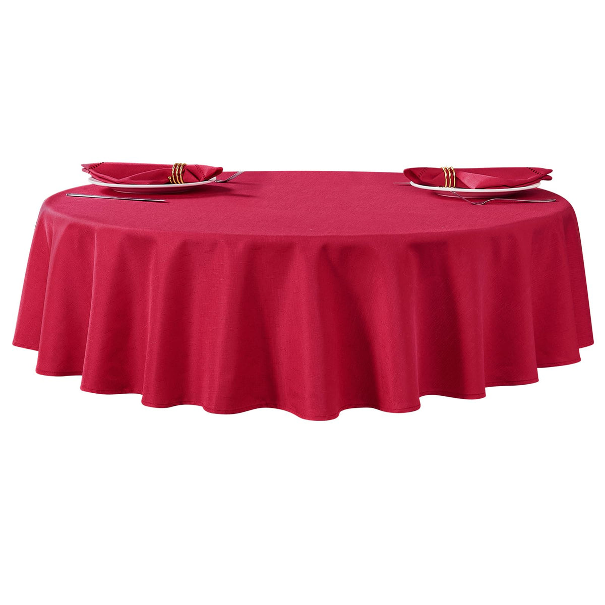 Flaxen 52x70 Rectangular Polyester Linen Farmhouse Tablecloth