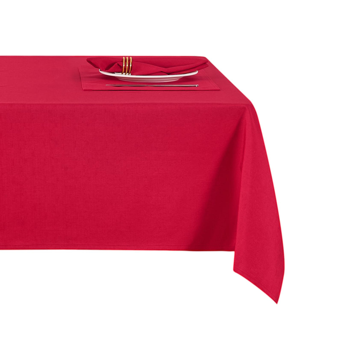 Flaxen 52x70 Rectangular Polyester Linen Farmhouse Tablecloth