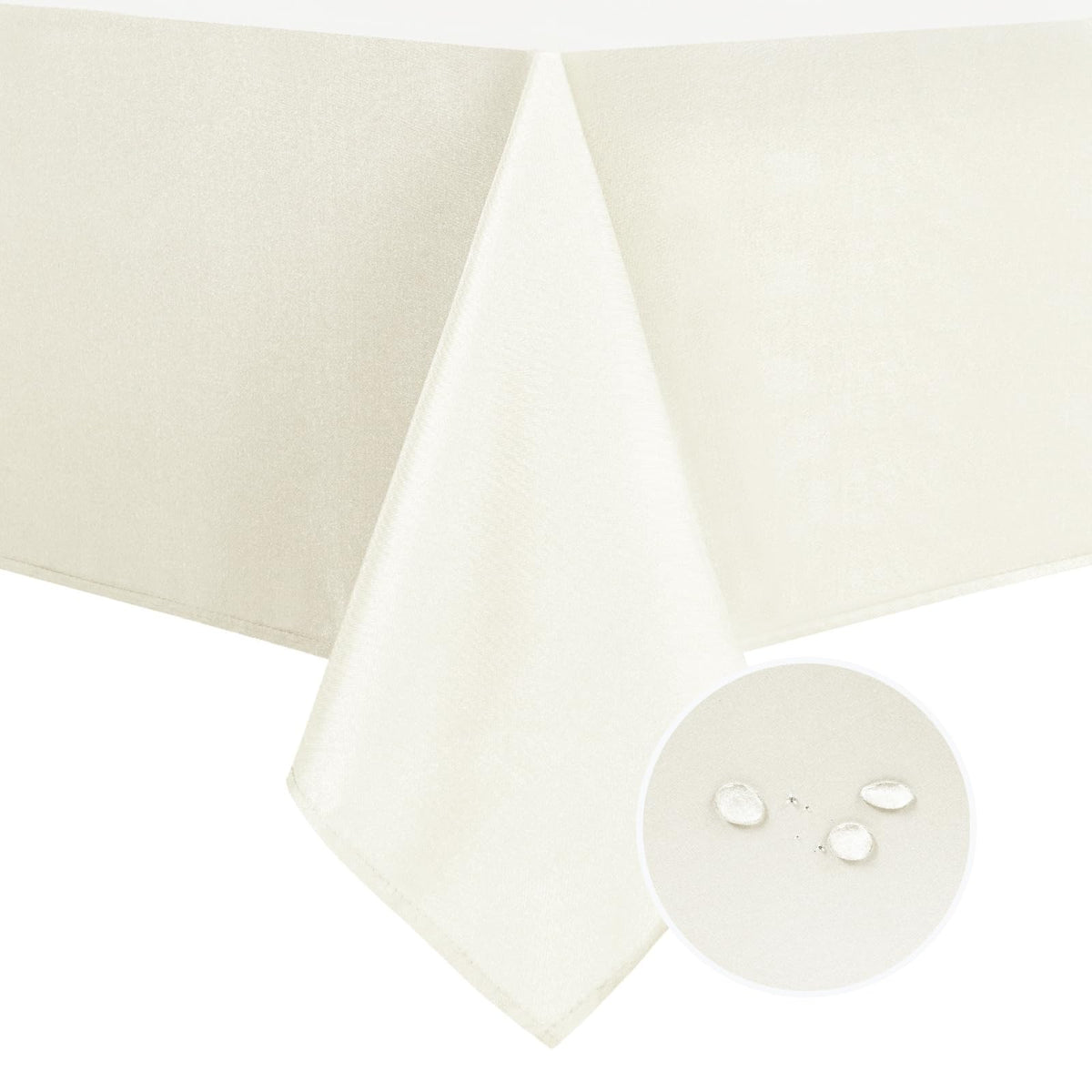 DWCN Rectangle Tablecloth - 60 x 84 Inch - Waterproof Stain and Wrinkle Resistant Washable Table Cloth, Decorative Fabric Table Cover for Kitchen Dining Room Party and Outdoor Use, Black