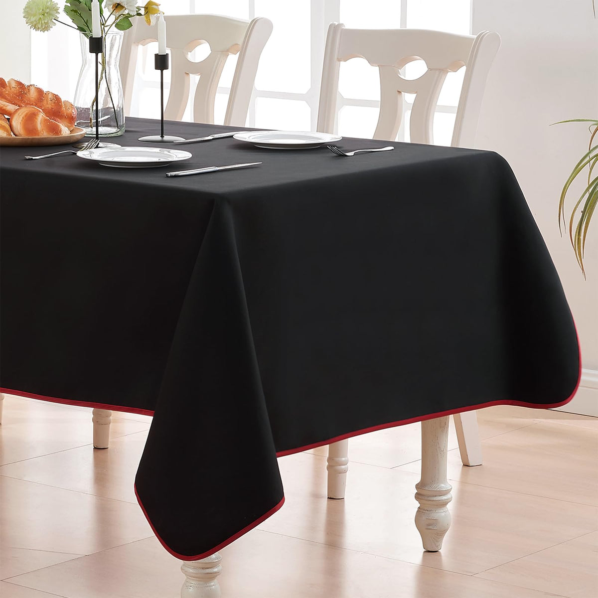 BALCONY & FALCON Rectangle Table Cloth Waterproof Beige 118"x57"