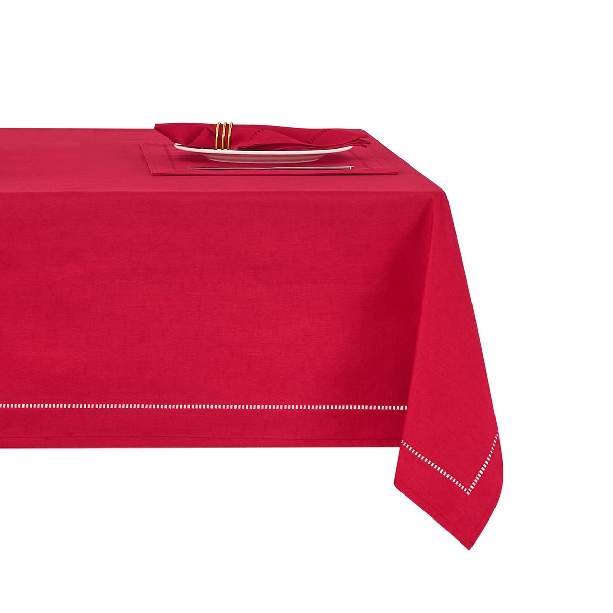 Flaxen 52x70 Rectangle Polyester Linen Farmhouse Tablecloth