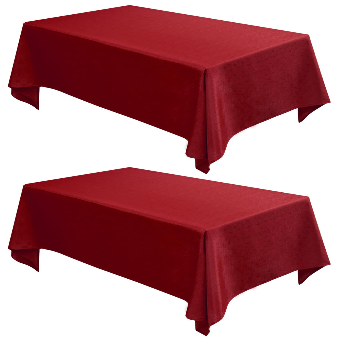 Fitable 2 Pack Beige Faux Linen Tablecloths Rectangle 60x102 Inch