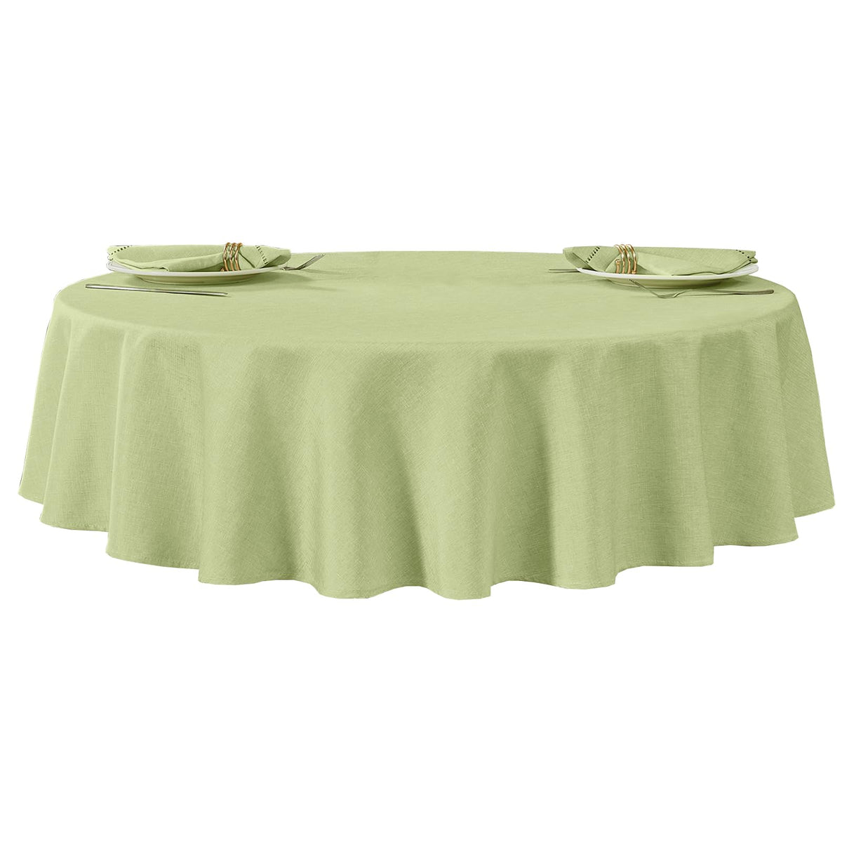 Flaxen 52x70 Rectangular Polyester Linen Farmhouse Tablecloth