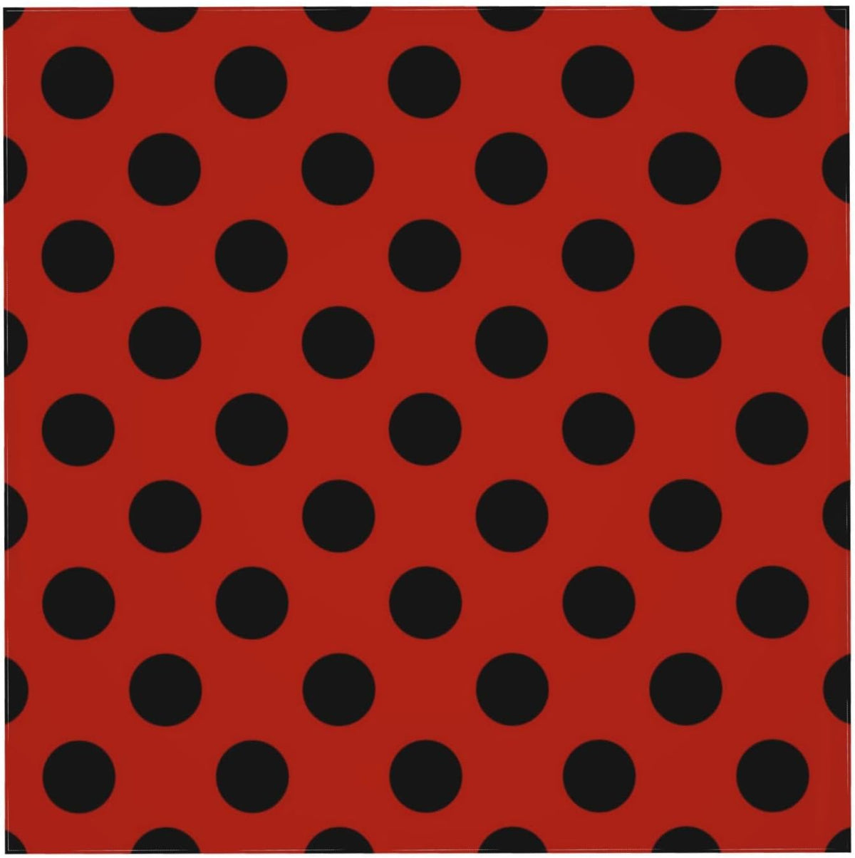 Square Tablecloth Black Polka Dots on Red Table Cover Washable Table Cloths for Kitchen Dinning Party Tabletop Modern Decoration 60 x 60inch