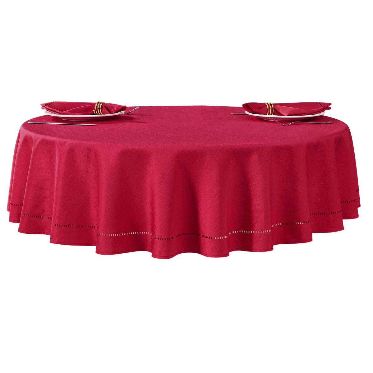 Flaxen 52x70 Rectangle Polyester Linen Farmhouse Tablecloth