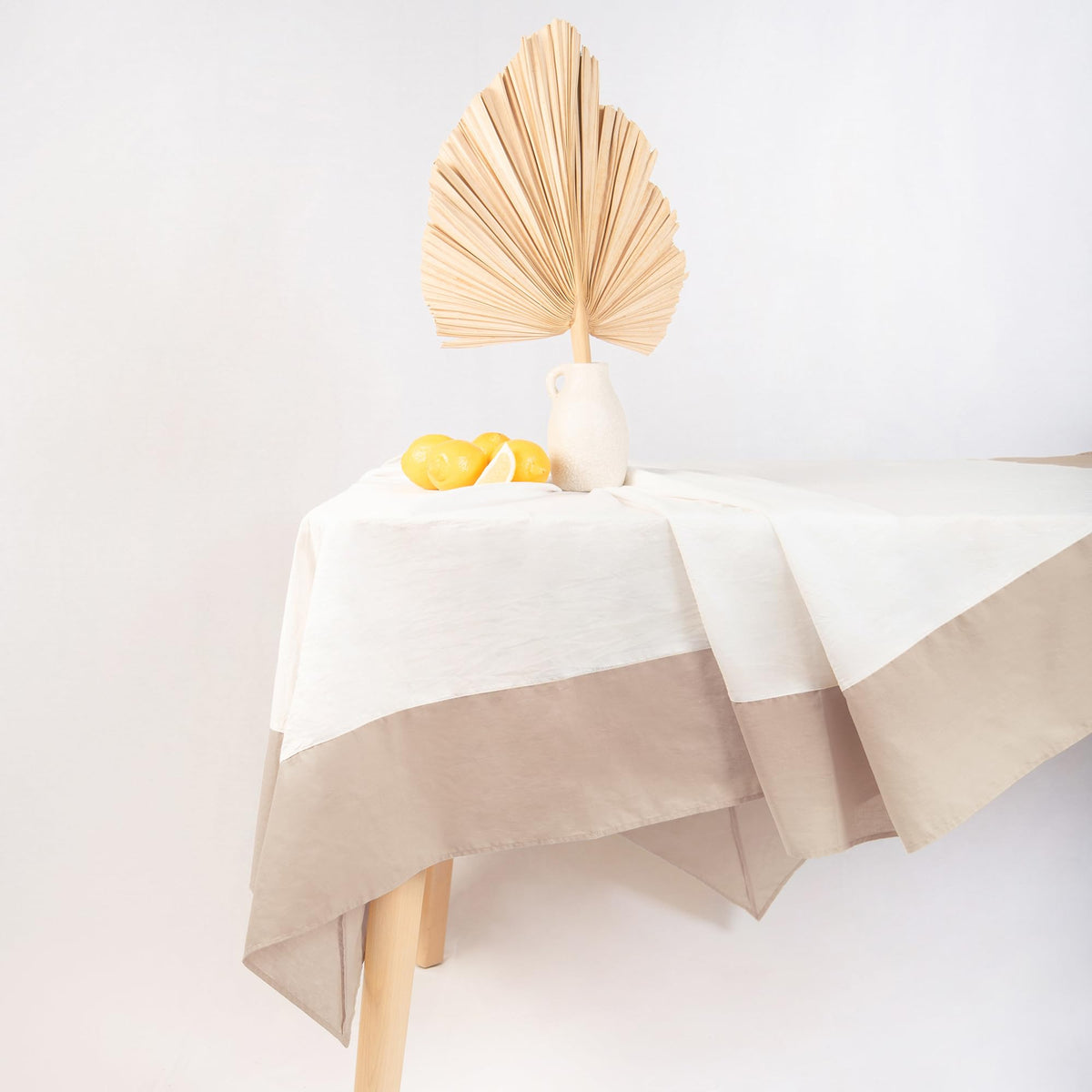 MONDAY MOOSE Ruffle Farmhouse Rustic Rectangle Natural Stonewashed Cotton Tablecloth for Kitchen, Dining Room, Restaurant (60x86 inch, Teal Green)