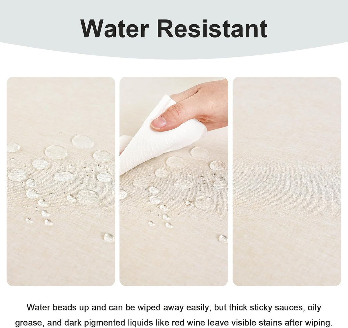 Wolkemer Oval Tablecloth 60 x 84 Inches Faux Linen Water Resistant