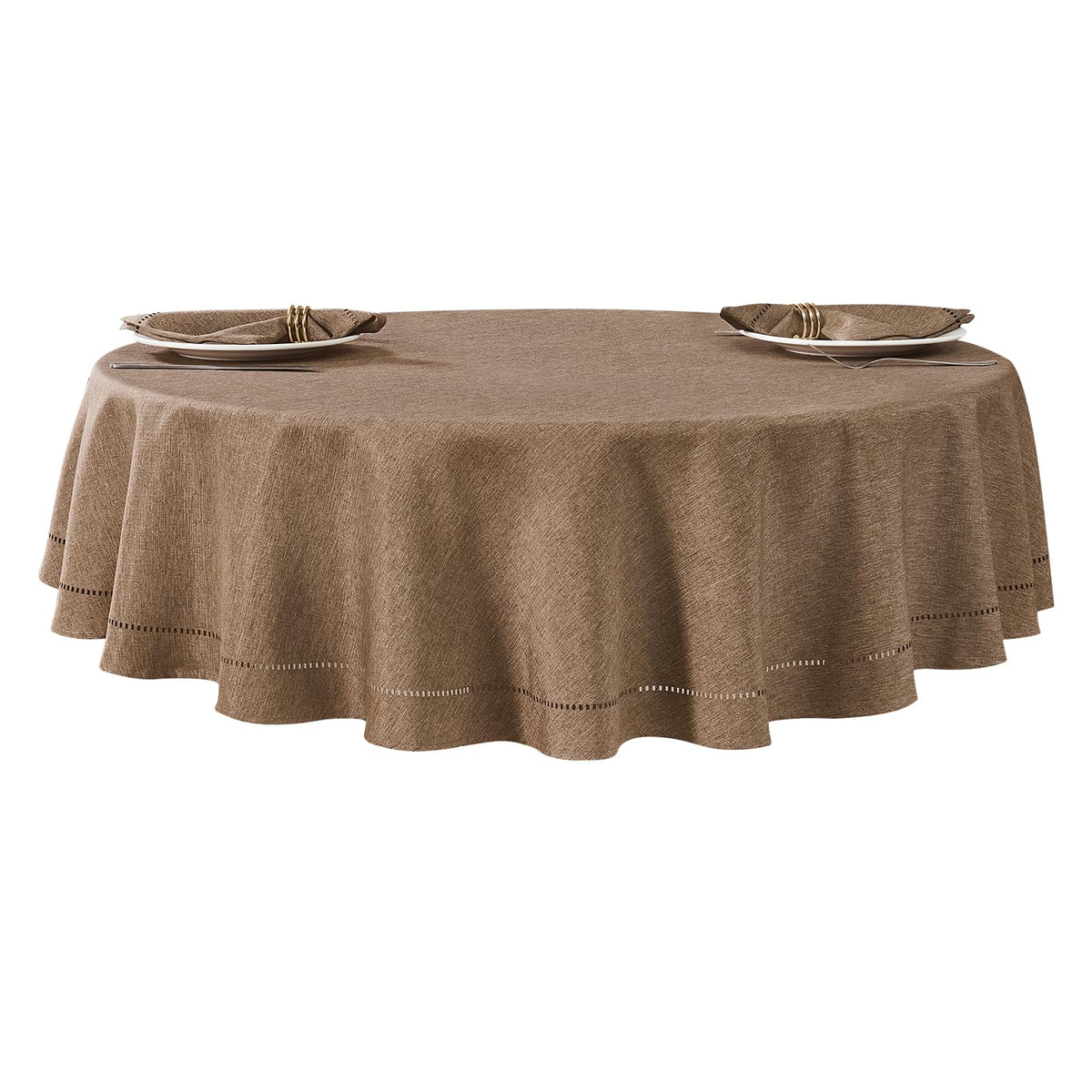 Flaxen 52x70 Rectangle Polyester Linen Farmhouse Tablecloth