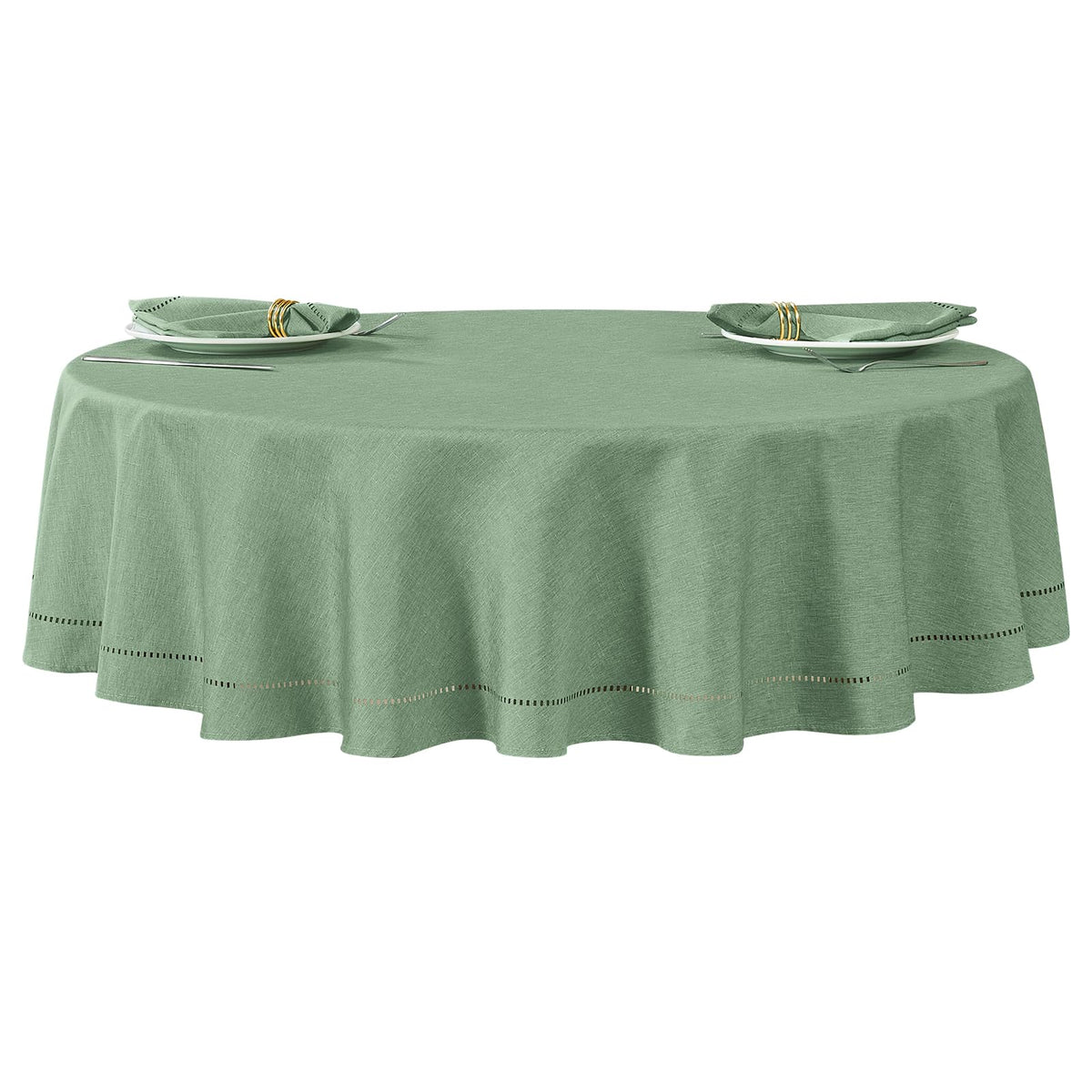 Flaxen 52x70 Rectangle Polyester Linen Farmhouse Tablecloth