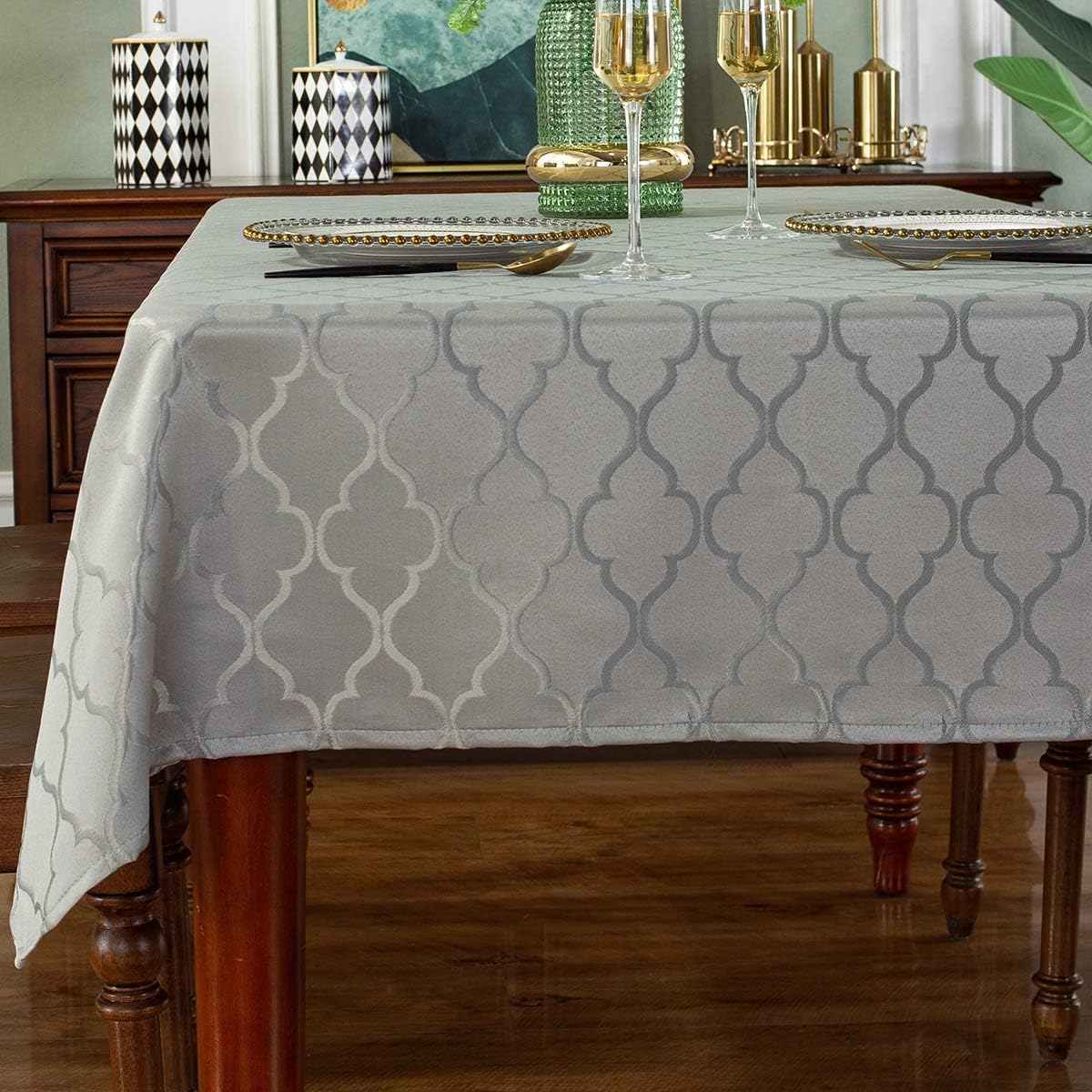 SASTYBALE Tablecloths Rectangular Table Cloth 52" x 70" Gray