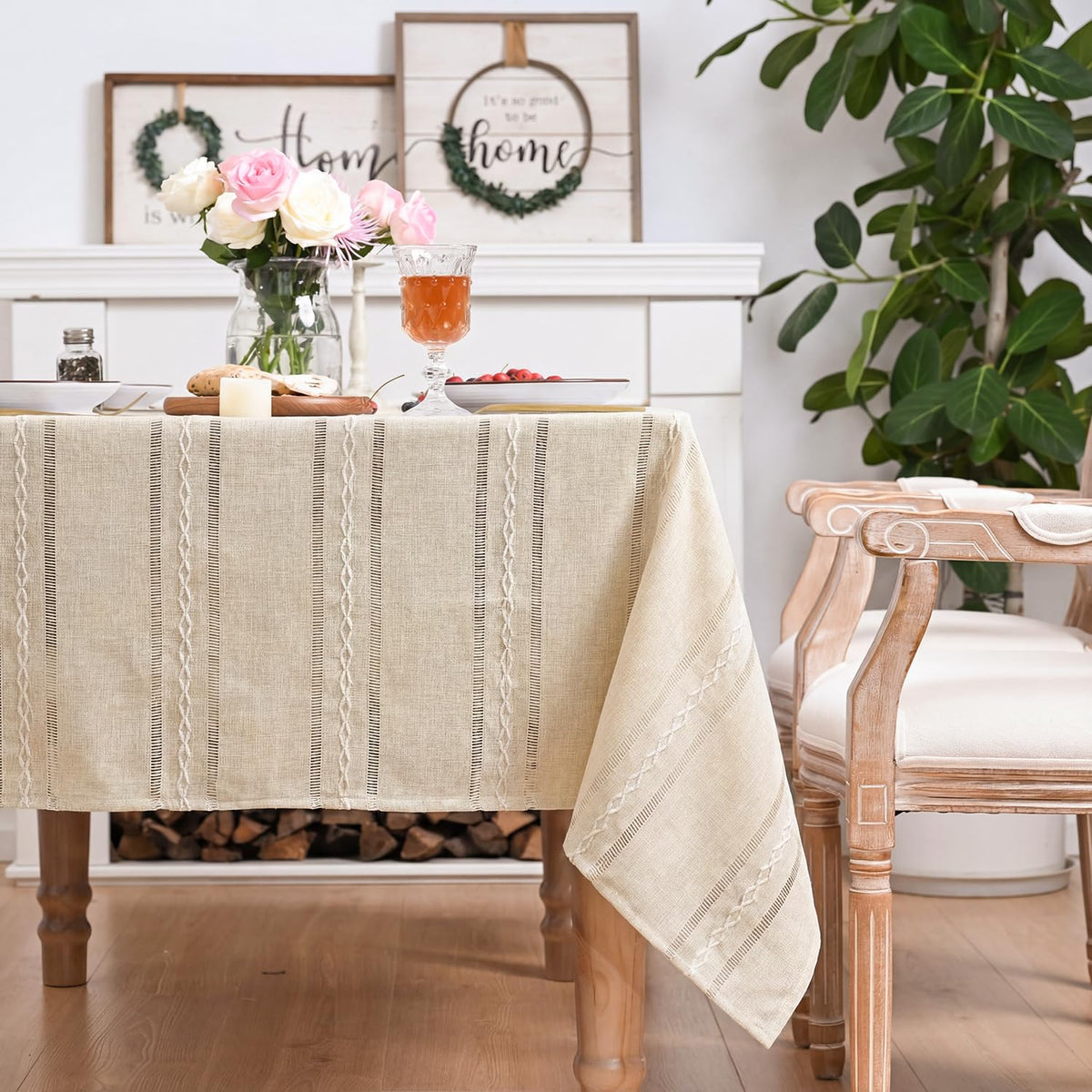 Horaldaily Blue Rectangular Tablecloth, 60×84 Inch, Farmhouse Decor