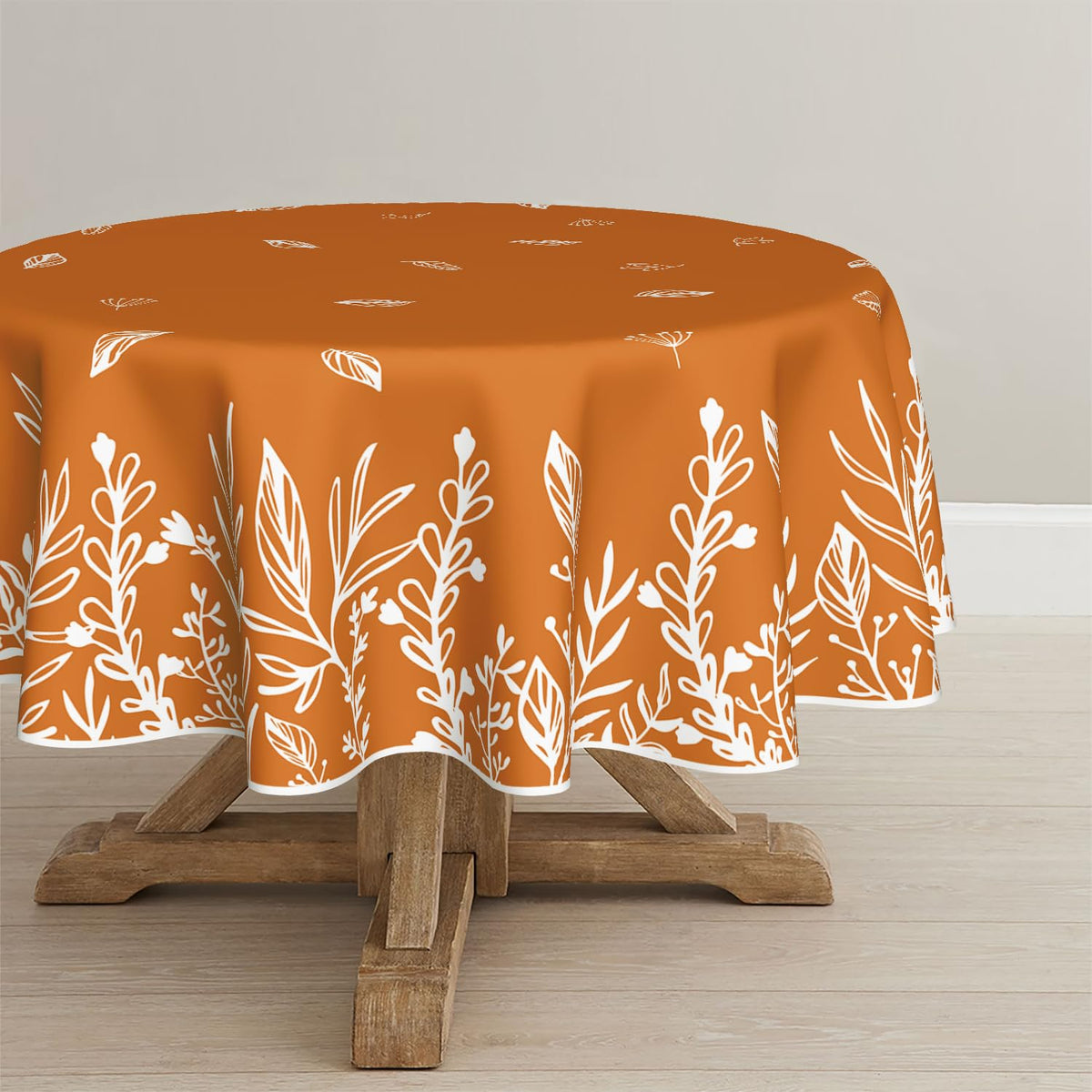 Horaldaily Fall Tablecloth 60 x 84 Inch Rectangular Thanksgiving Orange