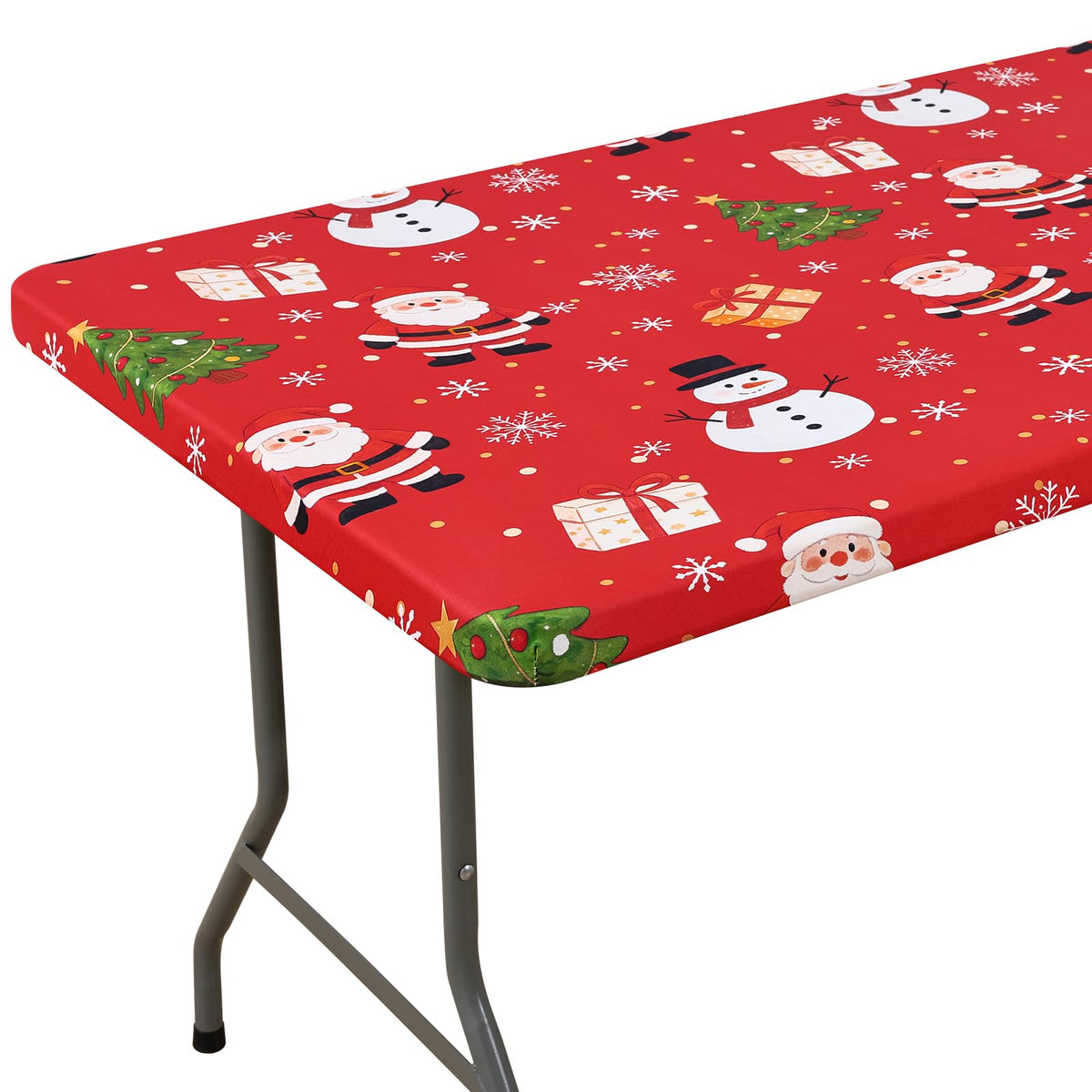 Smiry Spandex Printed 6FT Rectangle Table Cloth, Elastic Fitted Table Cover