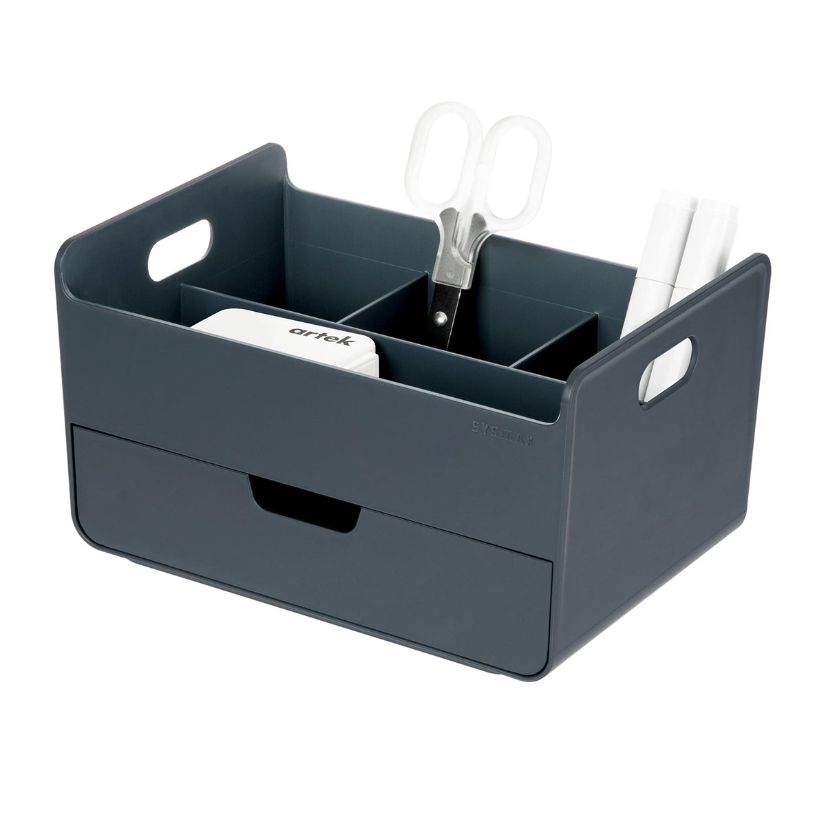 BLUE GINKGO Compact Desk Organizer, Blue, Made in Korea