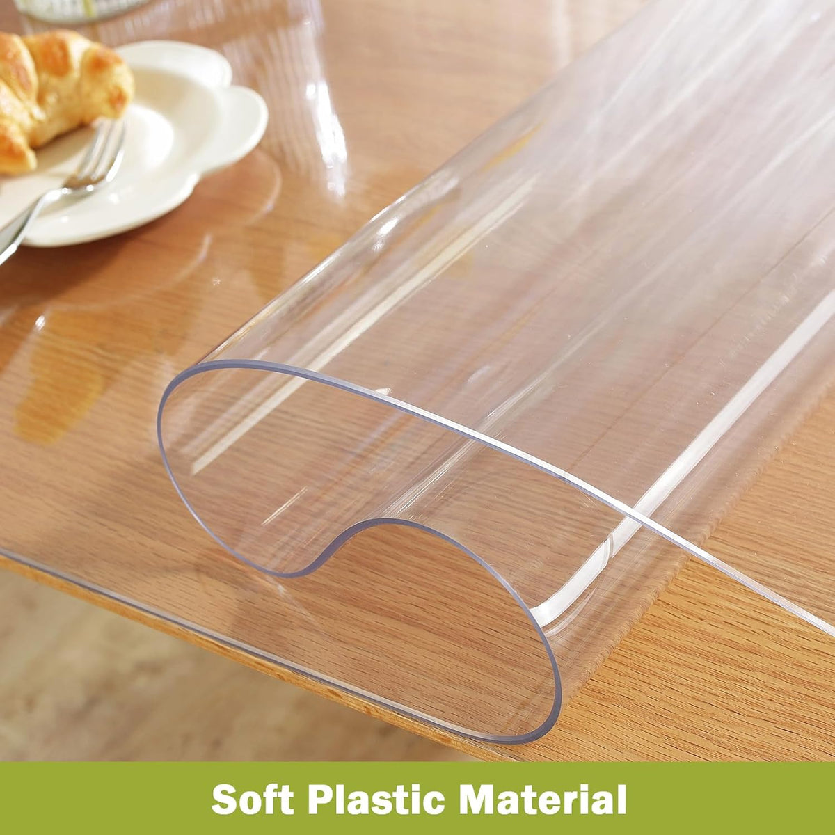 OstepDecor 36 x 60 in Clear Table Protector 1.5mm Thick Plastic Table Cover