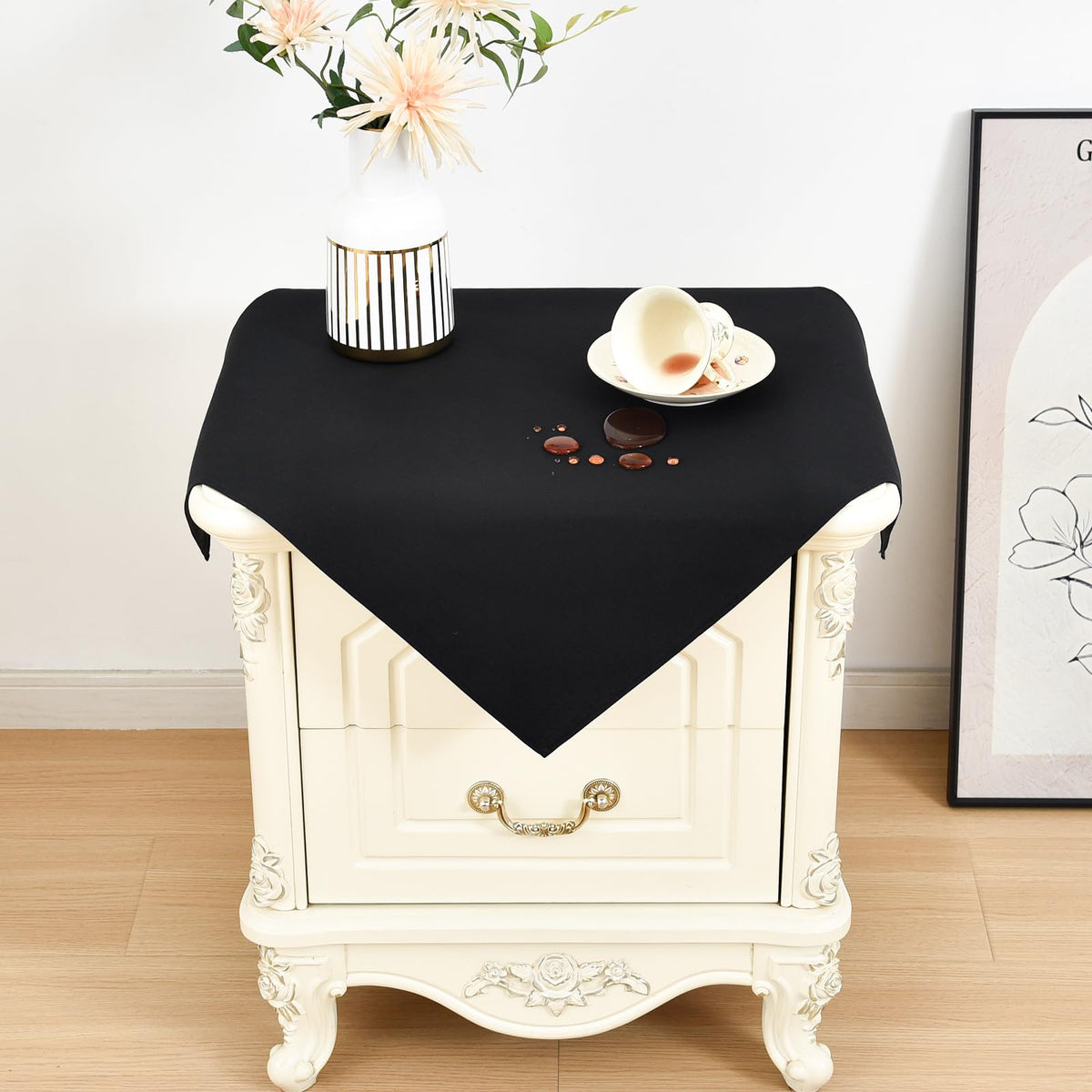 Wolkemer Oval Tablecloth 60 x 84 Inches Faux Linen Water Resistant