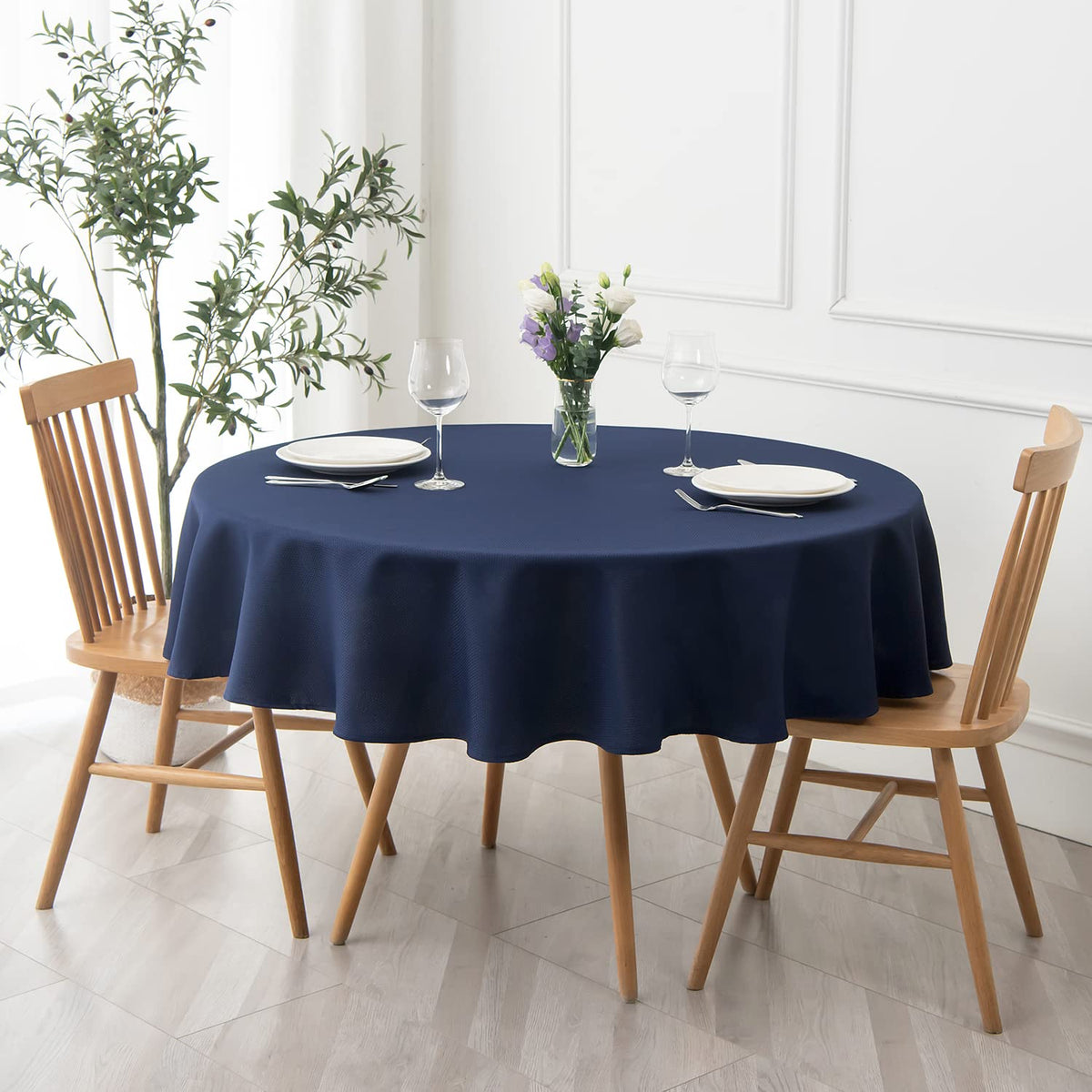 maxmill Rectangle Textured Tablecloth Waterproof Spillproof Wrinkle Free Table Cloth, Kitchen Dining Tabletop Decoration, Fabric Table Cover for Outdoor and Indoor Use, 52 x 70 Inch, Beige