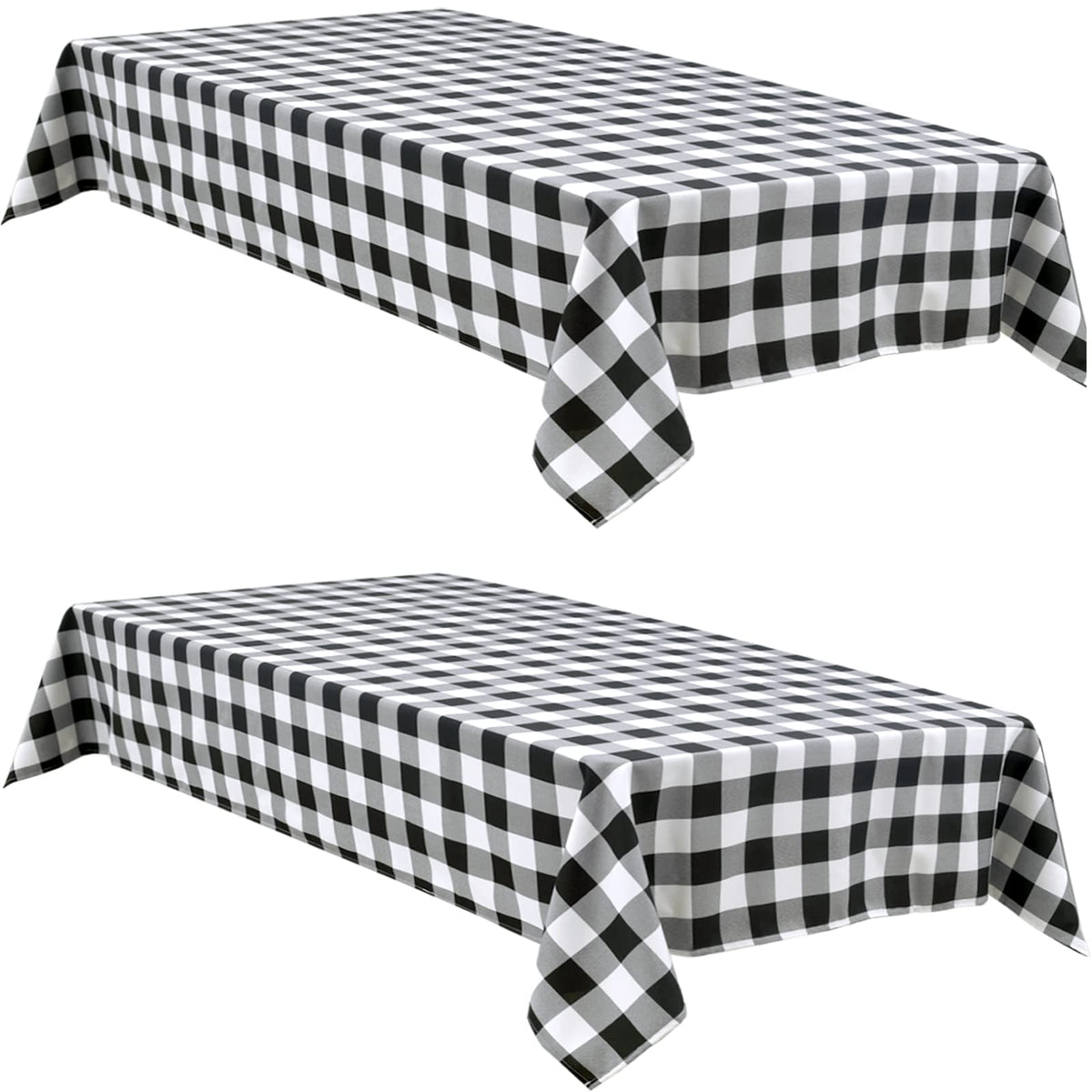 Hiasan 60 x 120 Inch Checkered Tablecloth Rectangle, Black and White