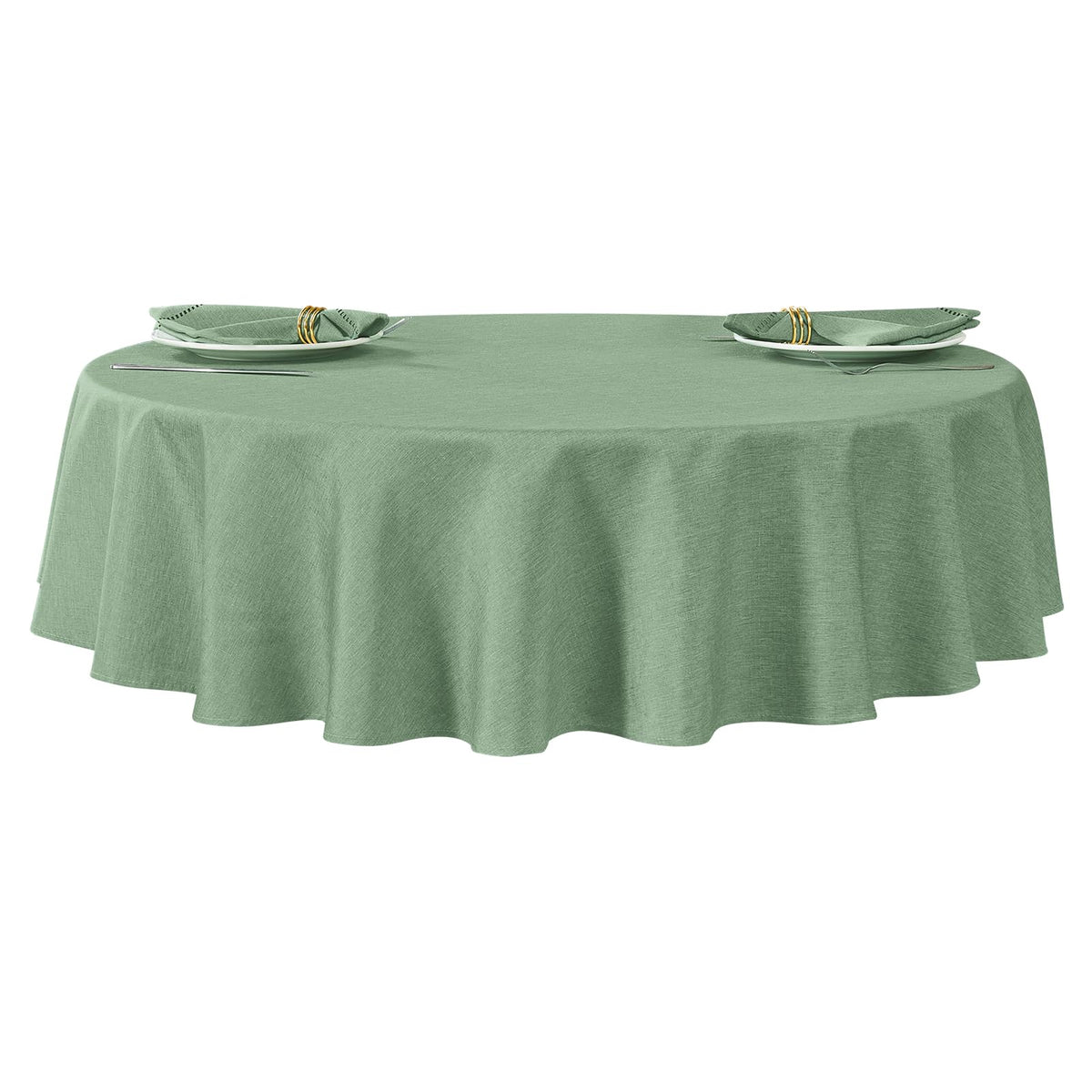 Flaxen 52x70 Rectangular Polyester Linen Farmhouse Tablecloth