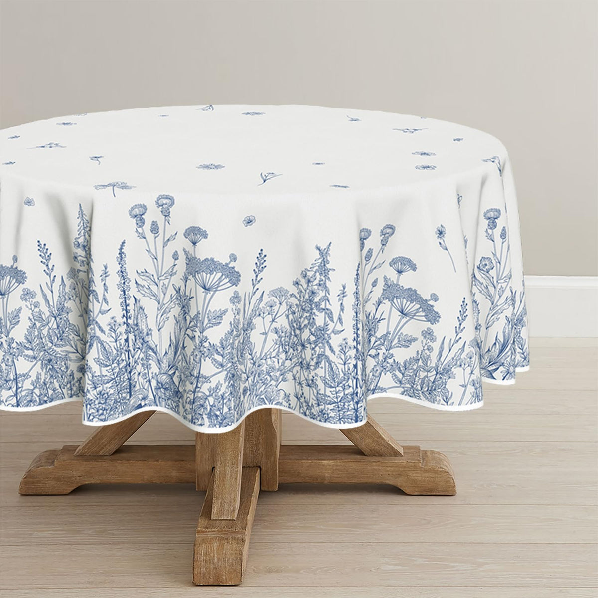 Horaldaily Spring Tablecloth 60 x 84 Inch Rectangular Black Wild Flower