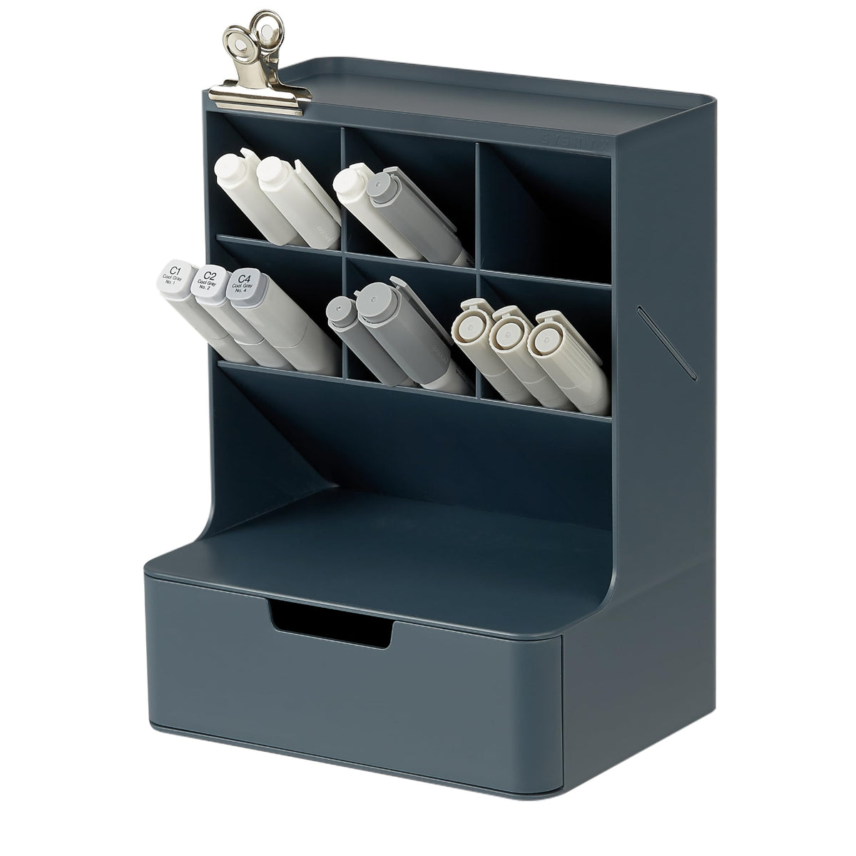 BLUE GINKGO Compact Desk Organizer, Blue, Made in Korea