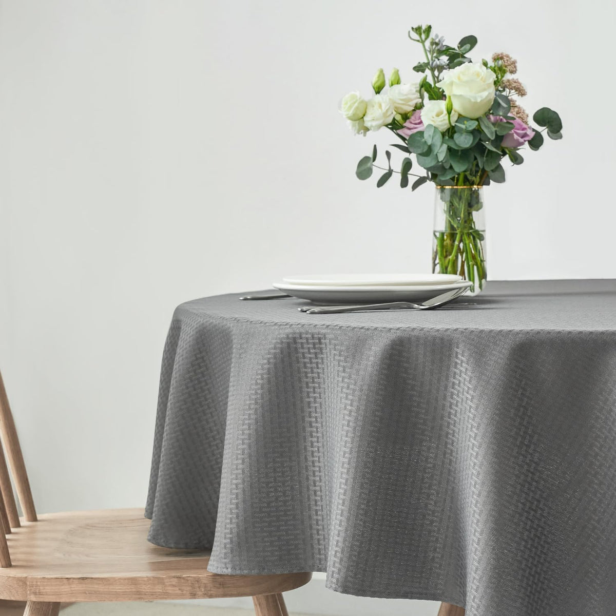 maxmill Rectangle Tablecloth Weaved Pattern Waterproof Spillproof Wrinkle Free Table Cloth, Kitchen Dining Tabletop Decoration, Fabric Table Cover for Holiday Parties, 52 x 70 Inch, Sage Green