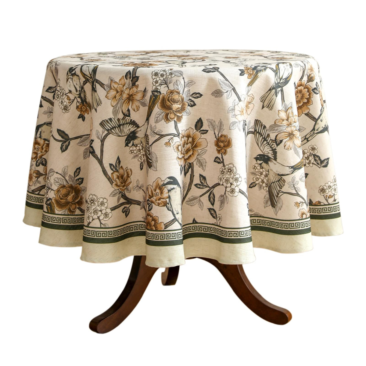 ISAENNE Designer Vintage Square Large Floral Tablecloth,67"x67"