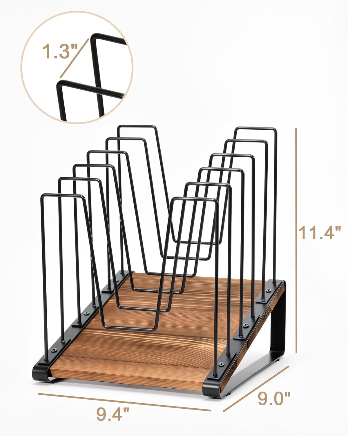 HULISEN Inclined Desk File Organizer, 5-Section Desktop File Folder Holder