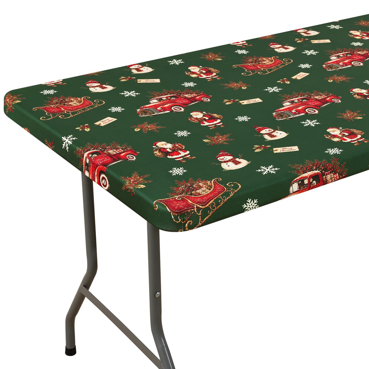 Smiry Spandex Printed 6FT Rectangle Table Cloth, Elastic Fitted Table Cover