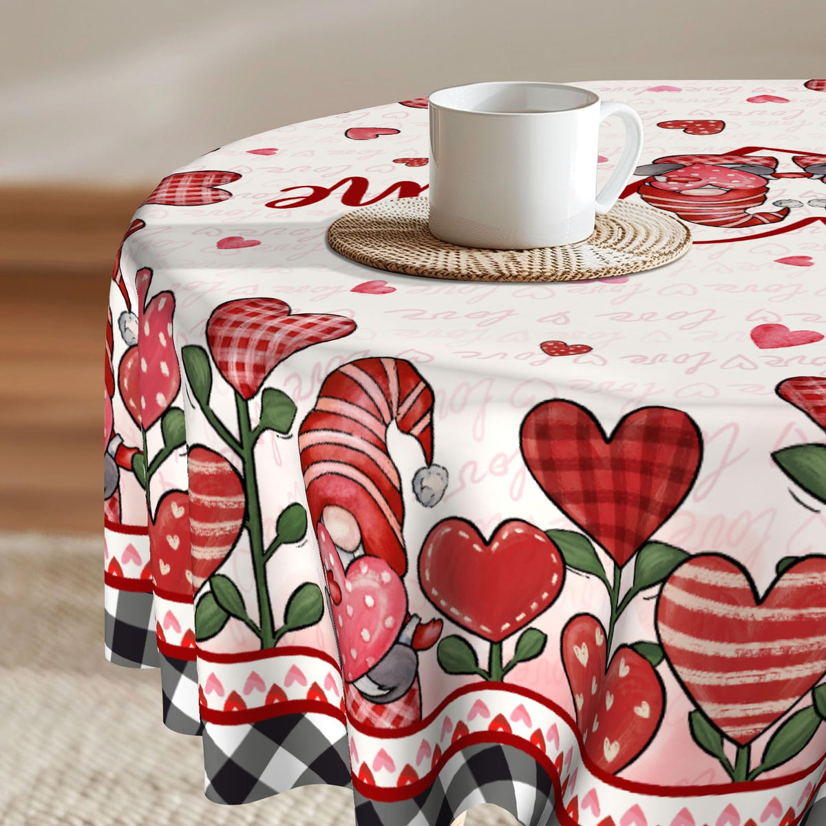 Imiss Floral Round Tablecloth Durable Washable Table Cover Bohemian Blue Red Floral Branches Decorative Farmhouse Table Cloth 60 Inch for Kitchen Dining Party Camping