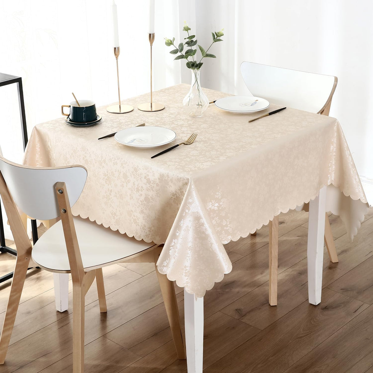 Smiry Rectangle Waterproof Heavy Duty Vinyl Tablecloths, 52 x 70 Inch