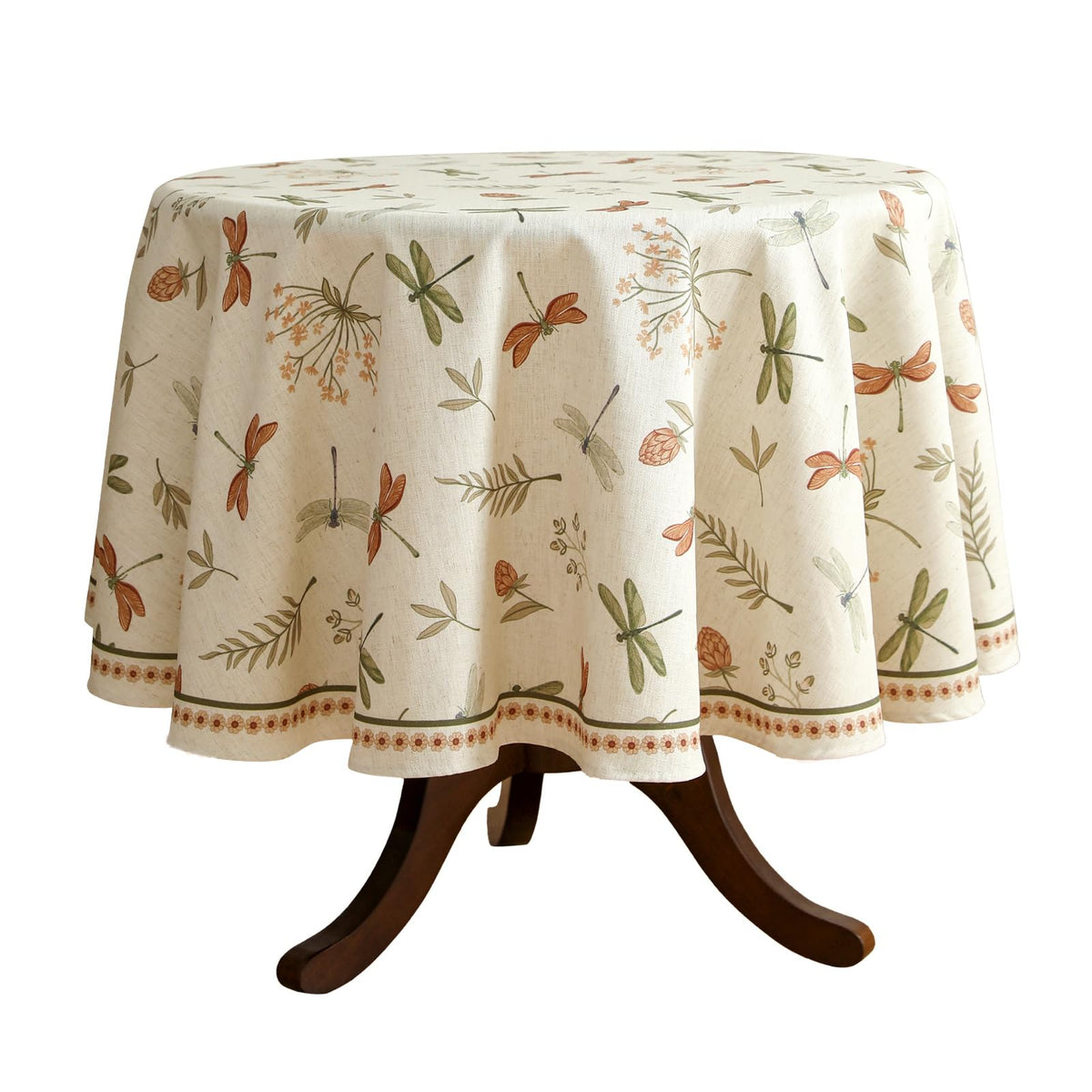 ISAENNE Designer Vintage Small Square Floral Tablecloth,55"x55"