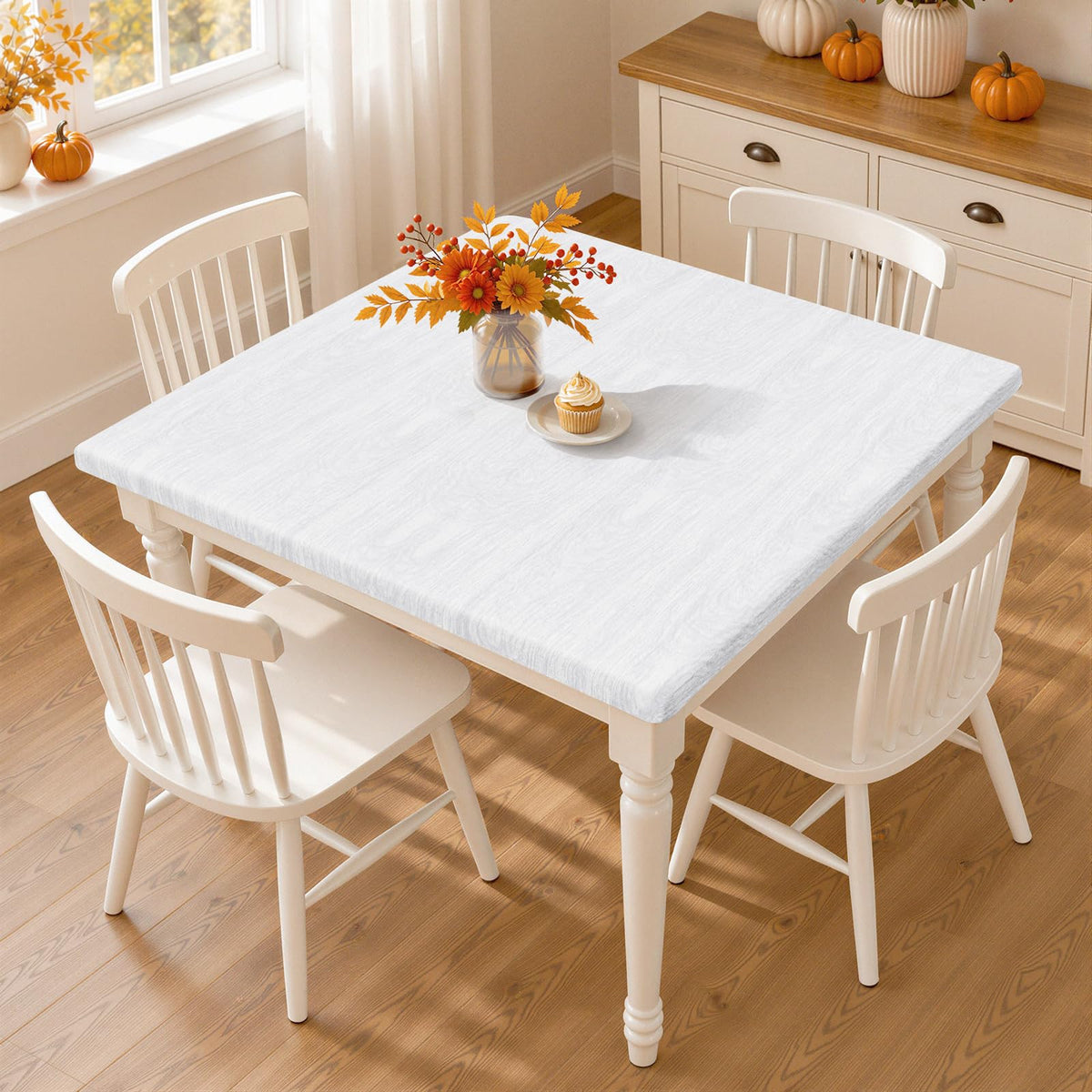 Smiry Rectangle Table Cloth, Waterproof Plastic Table Cover for 6FT Tables