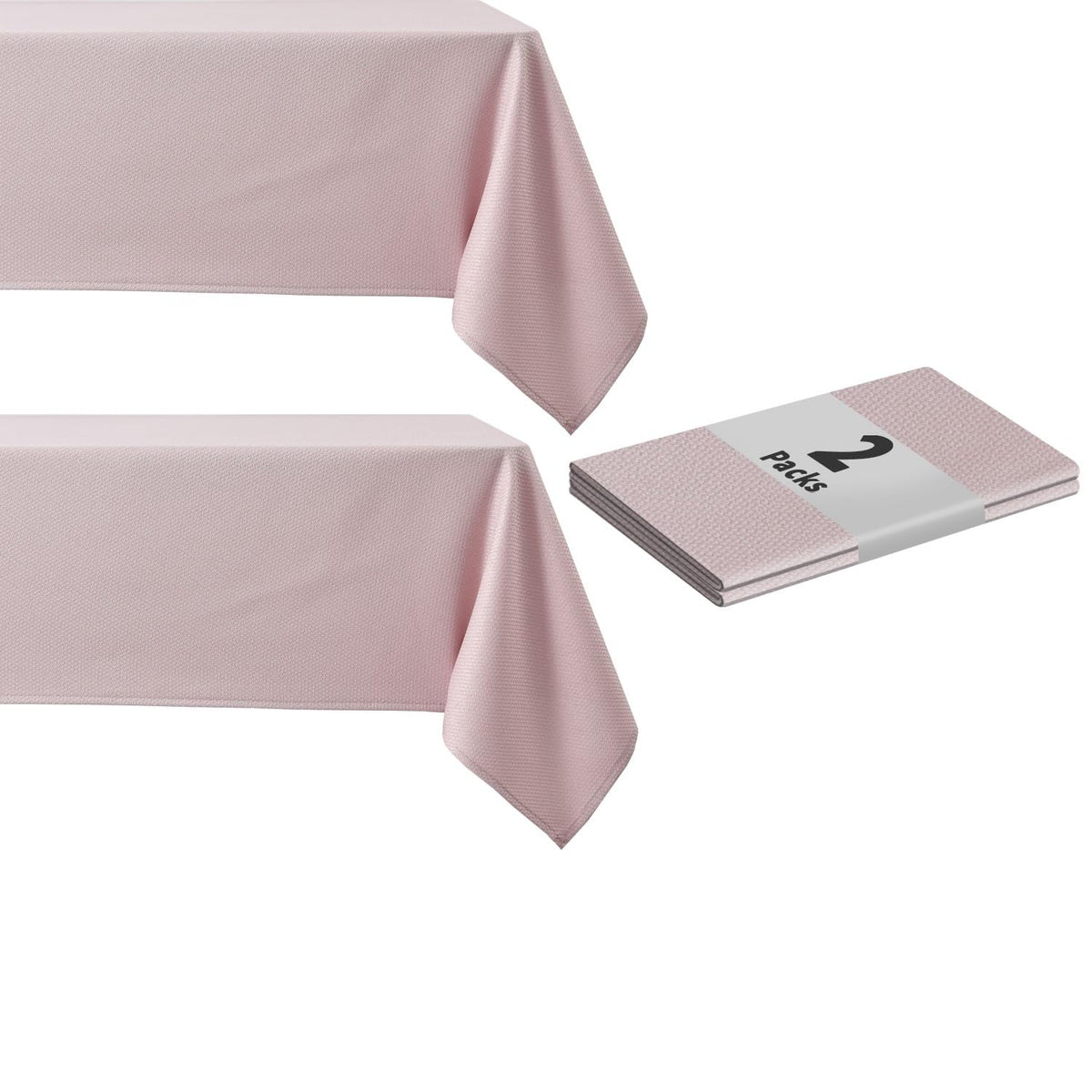 maxmill Rectangle Textured Tablecloth Waterproof Spillproof Wrinkle Free Table Cloth, Kitchen Dining Tabletop Decoration, Fabric Table Cover for Outdoor and Indoor Use, 52 x 70 Inch, Beige