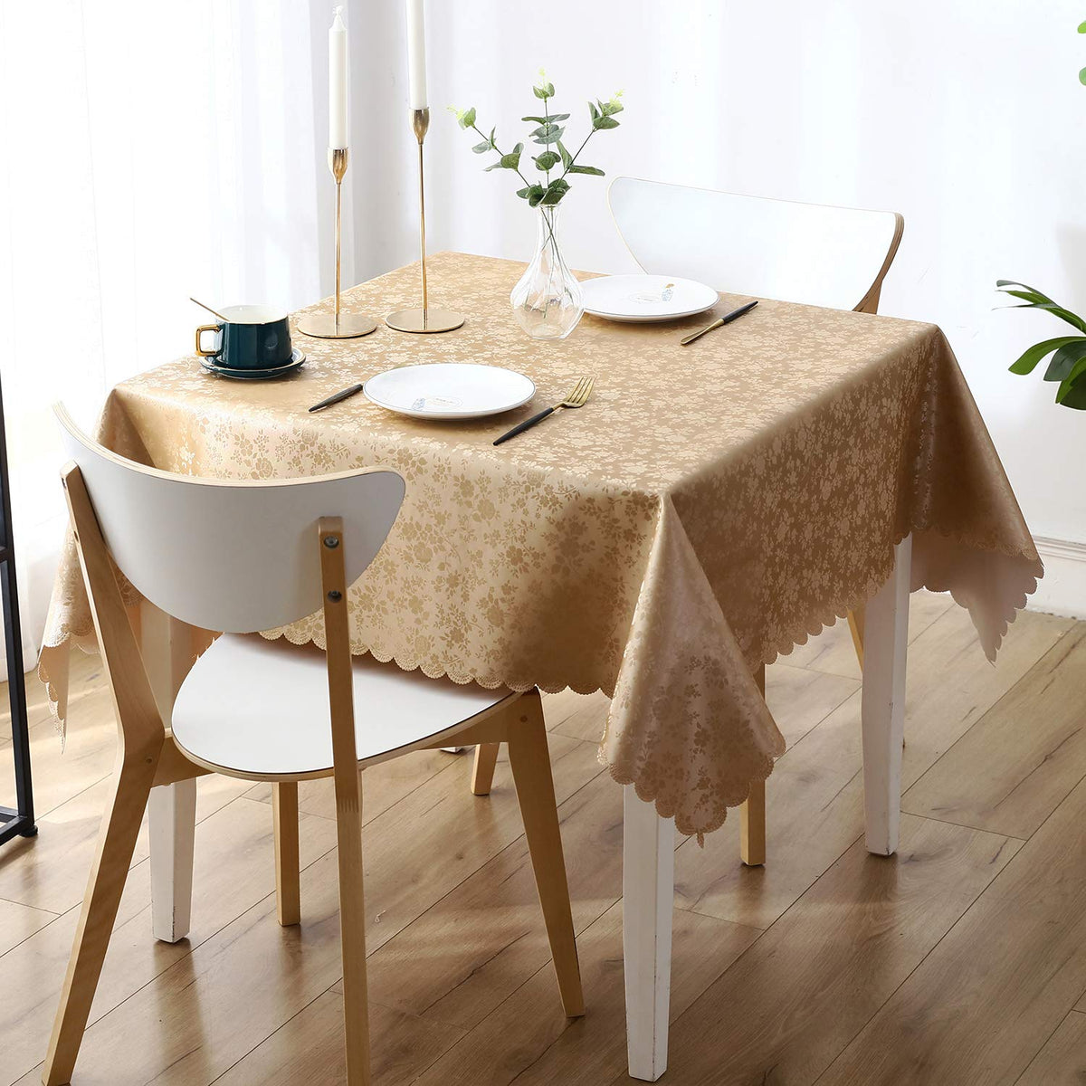 Smiry Rectangle Waterproof Heavy Duty Vinyl Tablecloths, 52 x 70 Inch