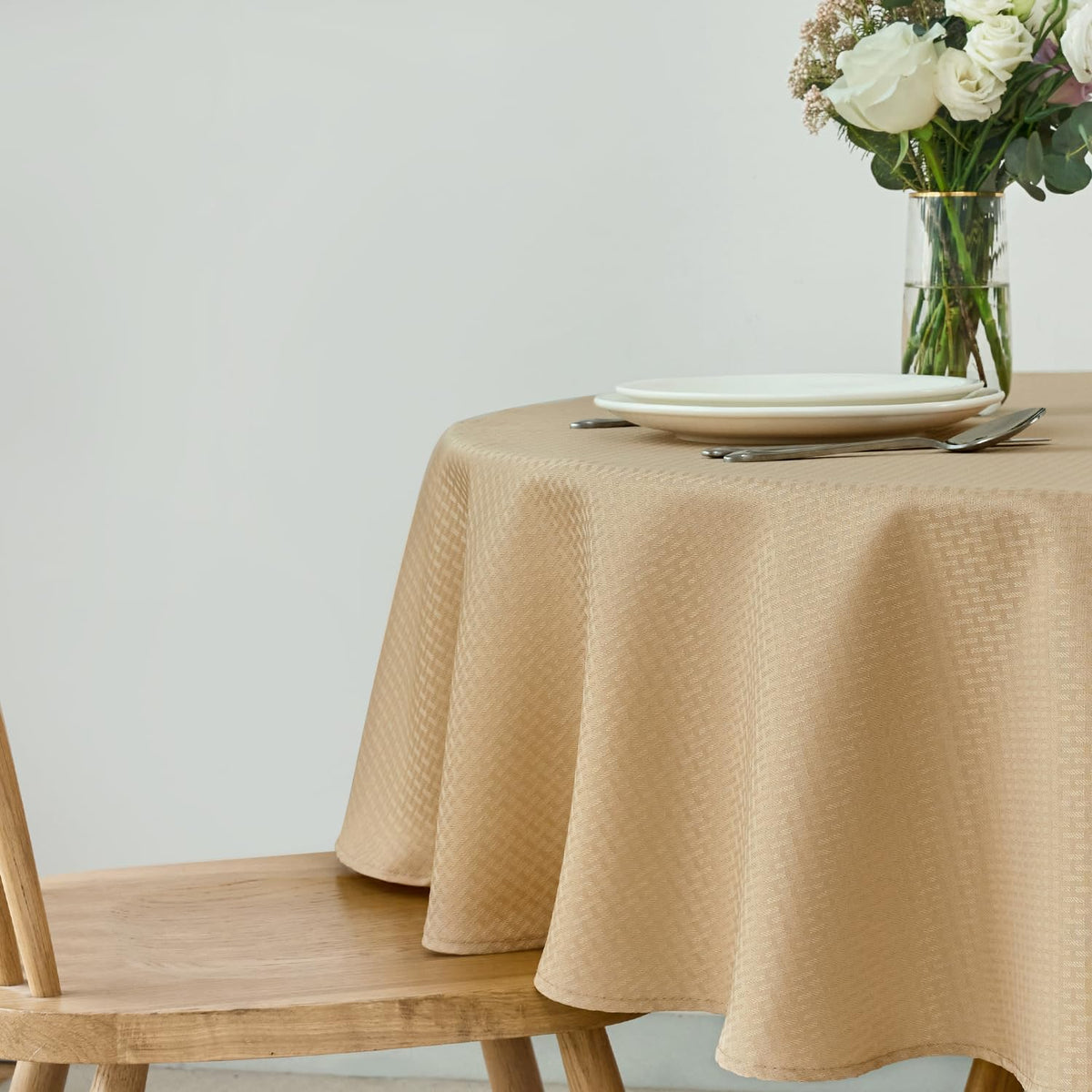 maxmill Rectangle Tablecloth Weaved Pattern Waterproof Spillproof Wrinkle Free Table Cloth, Kitchen Dining Tabletop Decoration, Fabric Table Cover for Holiday Parties, 52 x 70 Inch, Sage Green