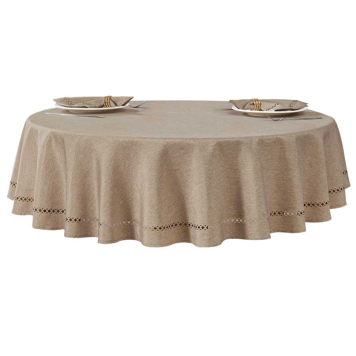 Flaxen 52x70 Rectangle Polyester Linen Farmhouse Tablecloth