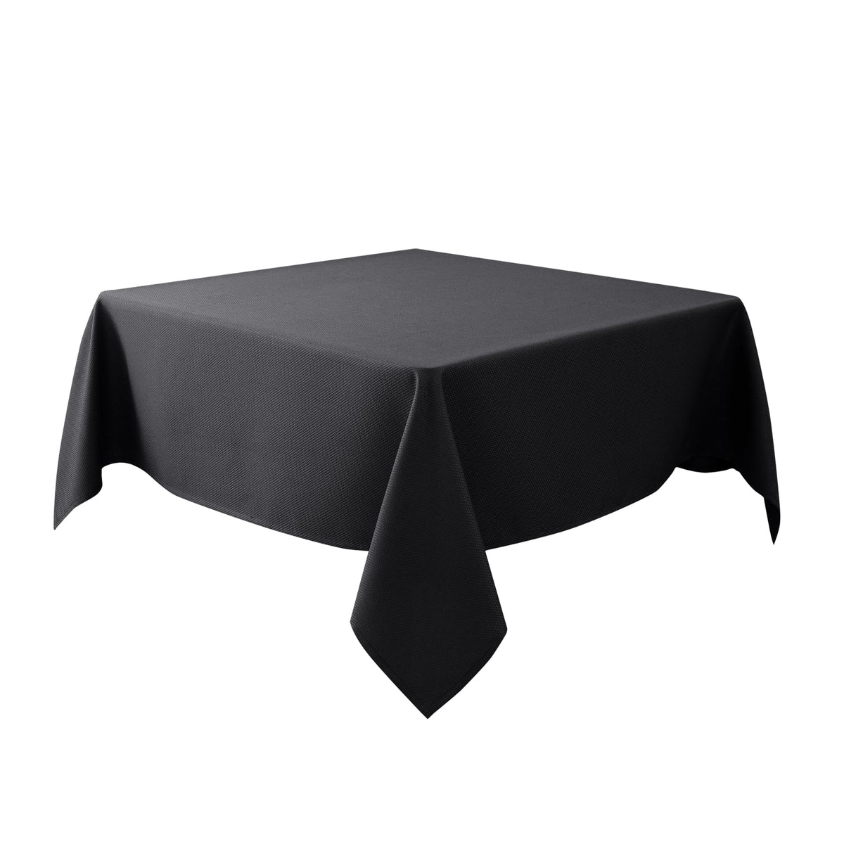 Textured Square Black Tablecloth-Fabric Spillproof Card Table Cloths 54x54"