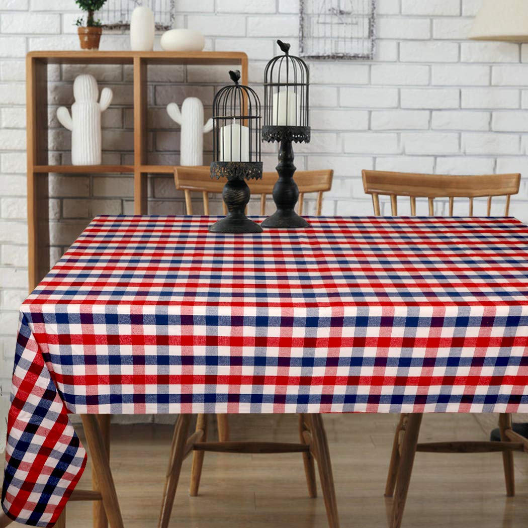 Urban Villa Tabletop Cover Kitchen Dining Tablecloth 100% Cotton Holiday Celebrations Wedding Dinner Parties White Rectangle 60X120 Inches 10-12 Seats Table Cloth