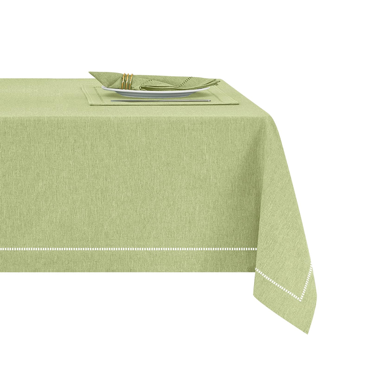 Flaxen 52x70 Rectangle Polyester Linen Farmhouse Tablecloth