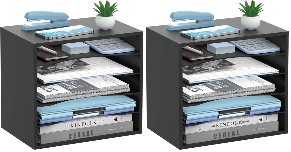3-Tier Paper Organizer for Desk, Adjustable Mail Organizer, White