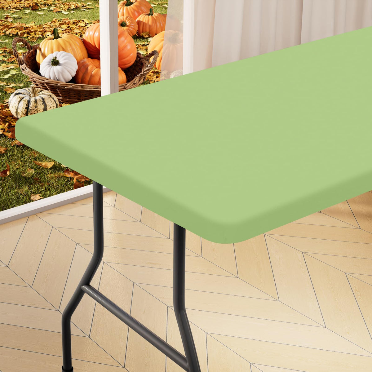 homing Rectangle Table Cloth Cover 6 Foot Black Elastic Fitted Tablecloth
