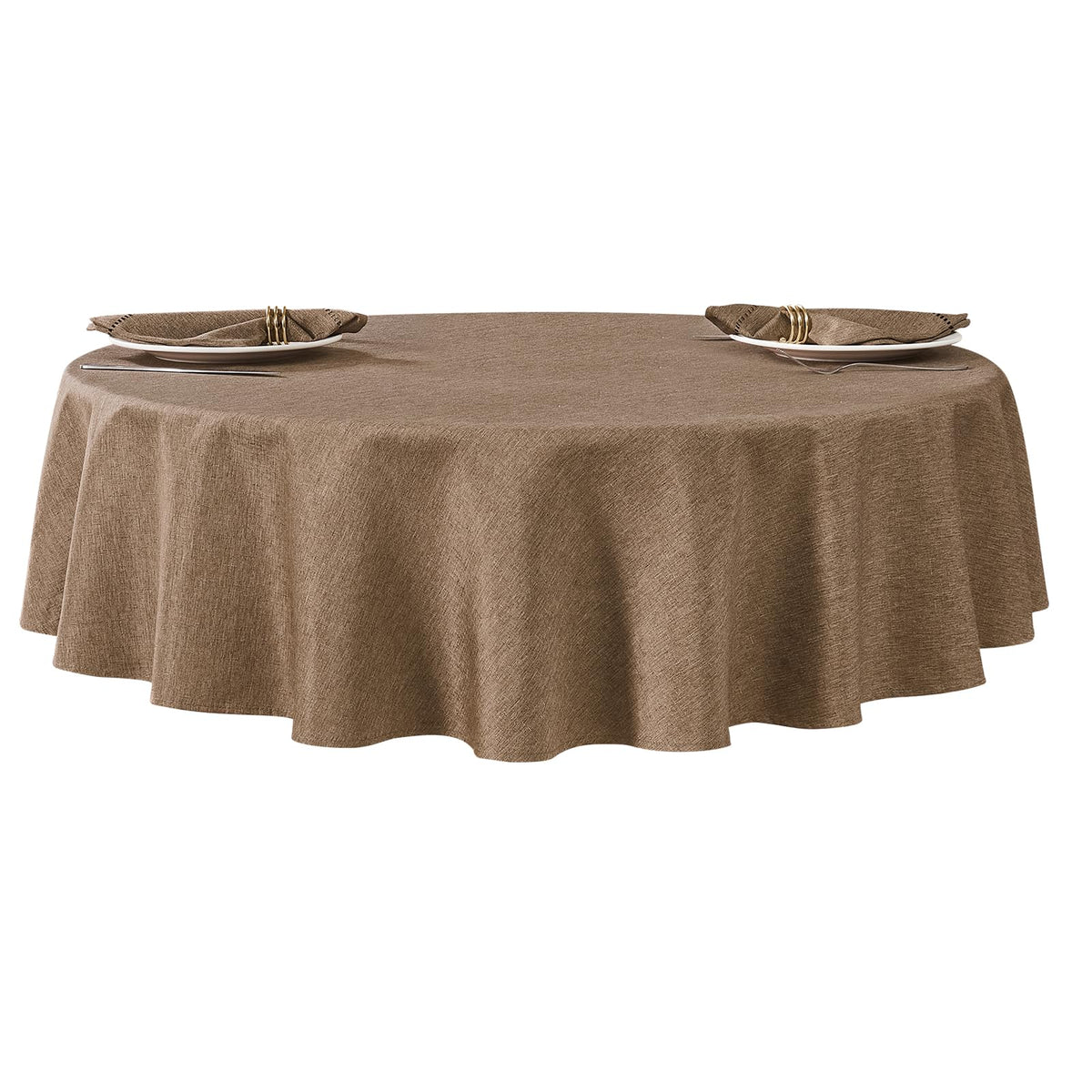 Flaxen 52x70 Rectangular Polyester Linen Farmhouse Tablecloth