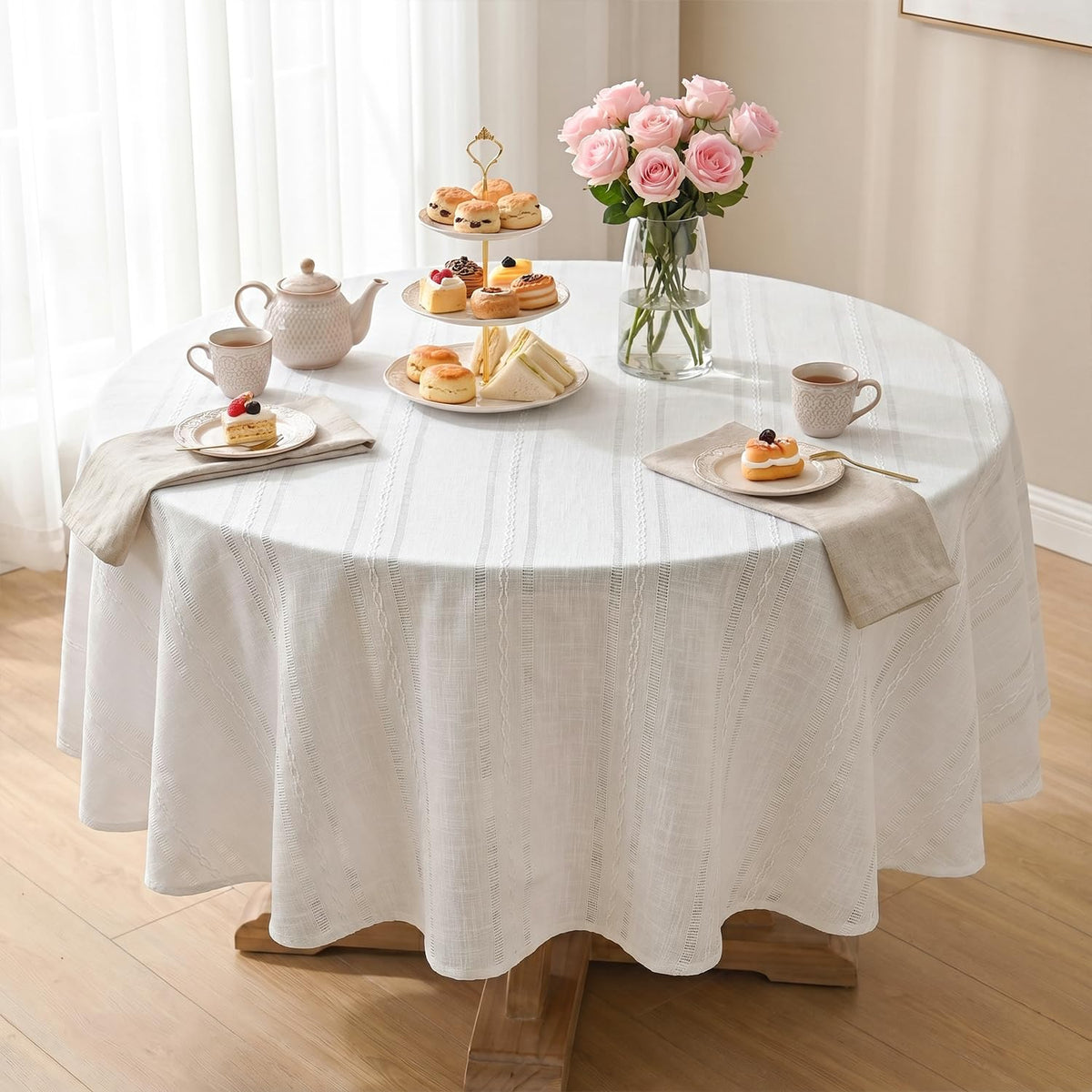 Horaldaily Blue Rectangular Tablecloth, 60×84 Inch, Farmhouse Decor