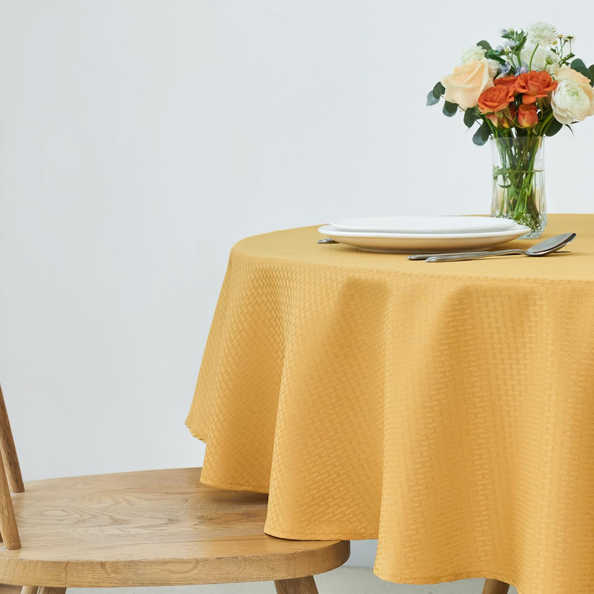 maxmill Rectangle Tablecloth Weaved Pattern Waterproof Spillproof Wrinkle Free Table Cloth, Kitchen Dining Tabletop Decoration, Fabric Table Cover for Holiday Parties, 52 x 70 Inch, Sage Green